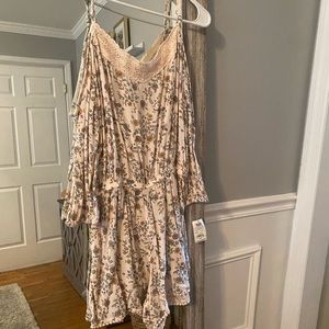 Floral romper off the shoulder
